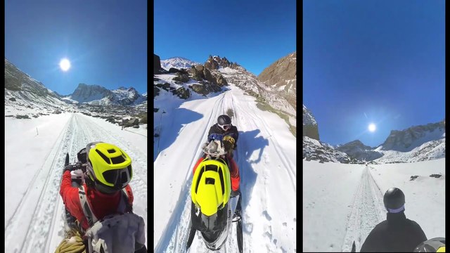 Snow Bike ride at Cajon del Maipo in Chile
