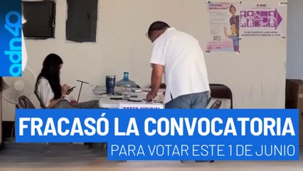 Fracasó la convocatoria para votar este 1 de junio. Las casillas están vacías.