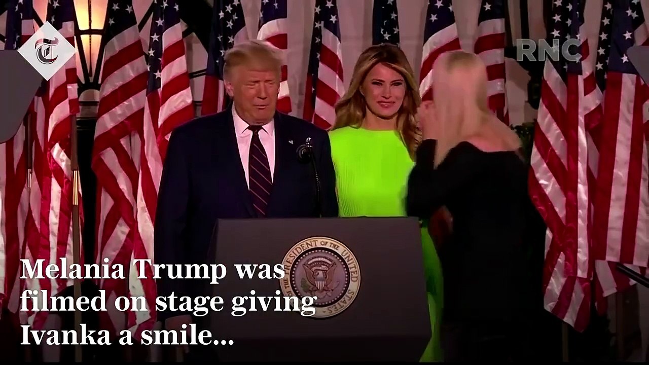 Melania Trump greets Ivanka with an uncomfortable smile