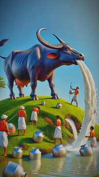 Grandma beat the buffalo for milk #animals #firebrigade😱 #facebookviral #jalpari #foryouシ #BunnyAdventure #trend #amazingfacts #animation #indian #bestoftheday #trending #explore #cartoon #Amazing #shorts #AI #duck #animals @follwer @Highlights @