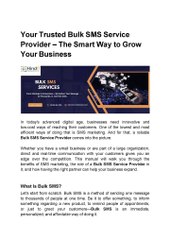 Your Trusted Bulk SMS Service Provider – The Smart Way to Grow Your Business