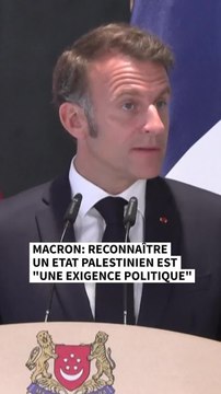 Macron: reconnaître un Etat palestinien est une exigence politique