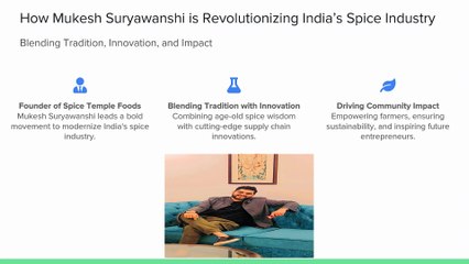 Mukesh Suryawanshi: Transforming India’s Spice Industry with Innovation and Sustainability