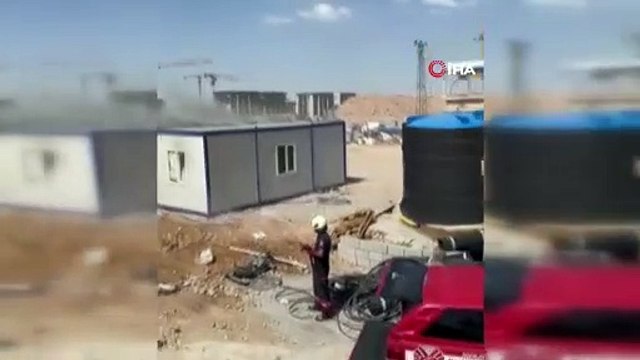 İnşaat şantiyesinde çıkan yangın korkuttu