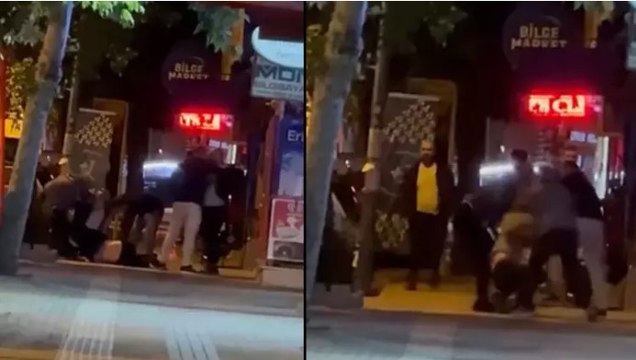 Tartıştıkları kişiyi tekme tokat dövdüler: Sokak ortasındaki kavga kamerada