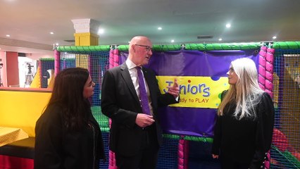 SNP Leader John Swinney  kicks off the final week of campaigning in Hamilton, Larkhall and Stonehouse