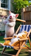 Chubby Cat and Pig's Hilarious Adventure Funny Animated Cat and Pig Video