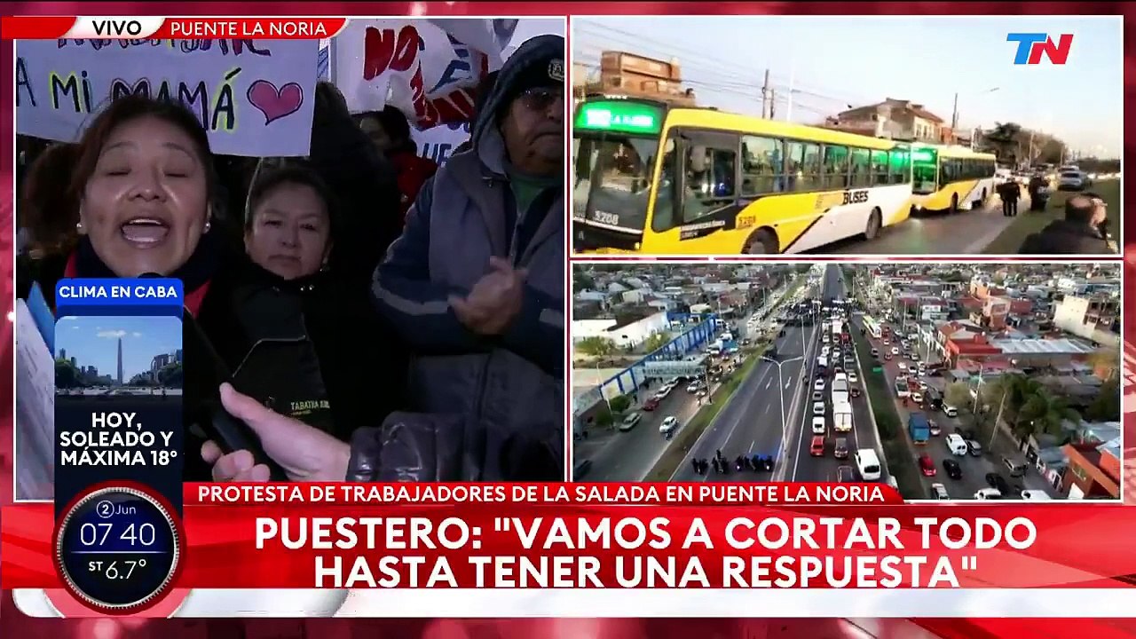 Trabajadores de La Salada cortan Puente La Noria