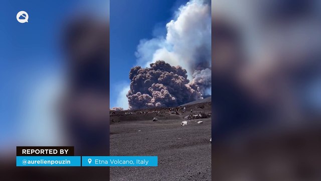 A massive explosion from Mount Etna shocks neighboring Sicily, Italy! The huge column of ash and smoke is visible from all over the island.