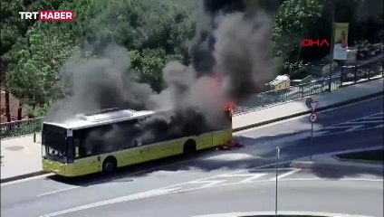 İETT otobüsü alev alev yandı