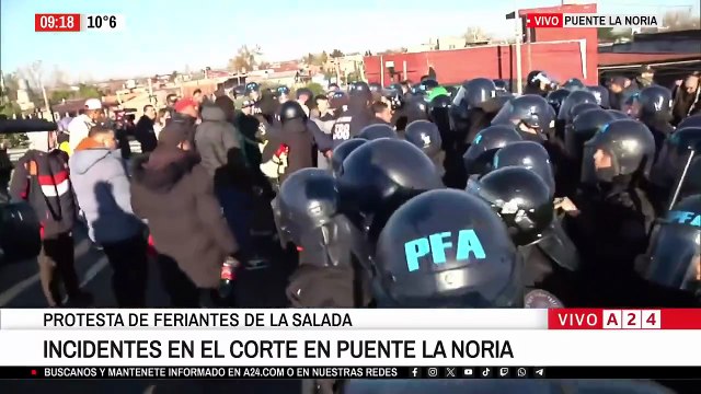 Incidentes en la protesta de feriantes de La Salada