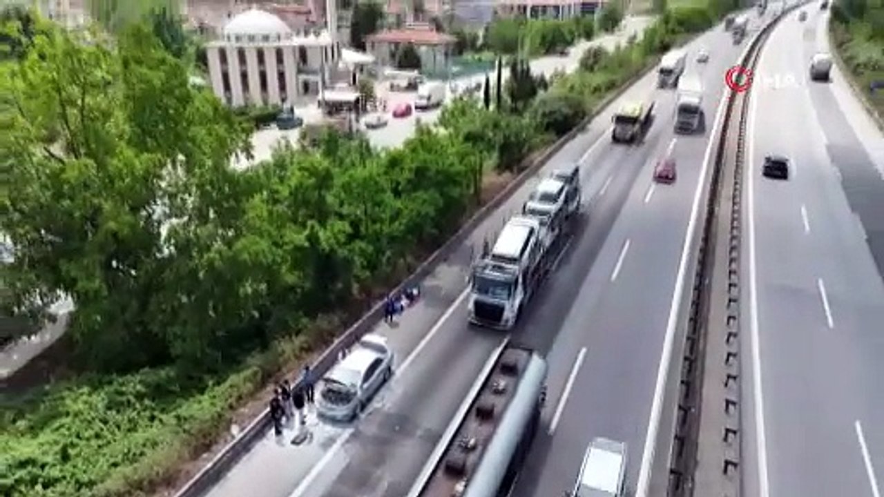 Otoyolda yangın paniği