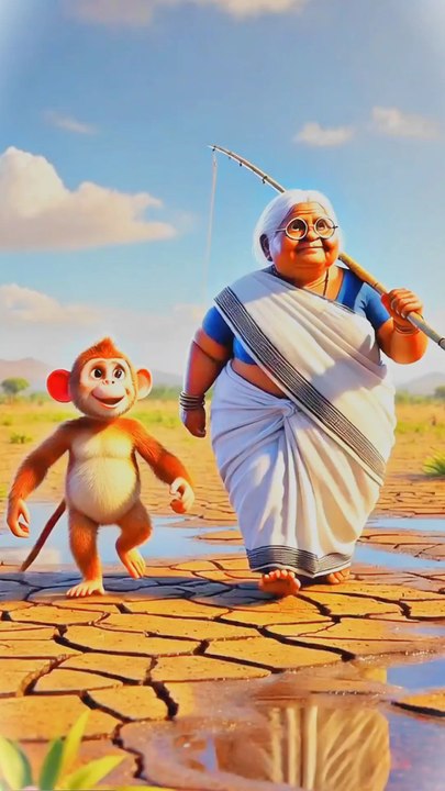 Grandma and monkey caught fish from river #animals #firebrigade😱 #facebookviral #jalpari #foryouシ #BunnyAdventure #trend #amazingfacts #animation #indian #bestoftheday #trending #explore  #cartoon #Amazing #shorts #AI #duck #animals @follwer @Highlight