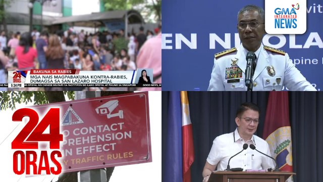 24 Oras: (Part 1) Dagsa ng mga pasyenteng magpapa-anti-rabies vaccine sa San Lazaro Hospital; pagbabalik sesyon ng Senado; unang direktiba ng bagong PNP chief: paramihan ng mahuhuling drug suspect; underwear, dahon, atbp., ginagamit na pantakip..., atbp.