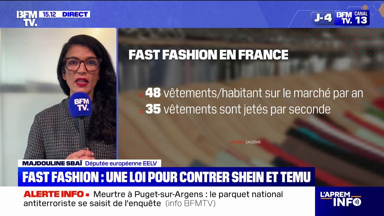 Fast fashion: "C'est la fin de la concurrence déloyale vis-à-vis des marques et enseignes de mode et d'habillement européennes", assure Majdouline Sbaï (Les Écologistes)