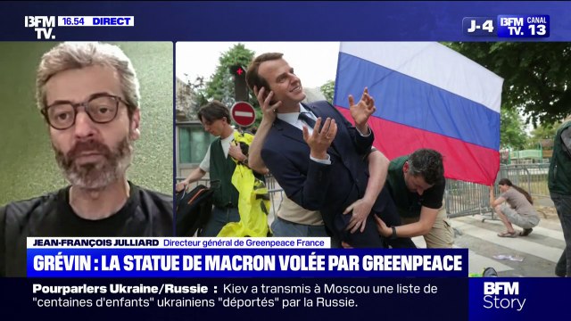 Ce n'est pas un vol : le directeur général de Greenpeace, Jean-François Julliard, s'exprime après l'emprunt de la statue d'Emmanuel Macron au musée Grévin