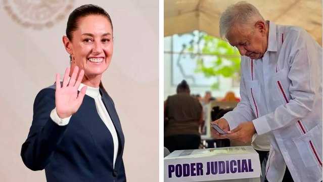 Claudia Sheinbaum habla sobre la reaparición de AMLO durante las votaciones por el Poder Judicial: me dio mucho gusto verlo