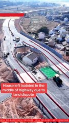 Man’s house left on China highway after rejecting payout. Built around it! #japdmedia #PnDmart #China #Home #news #fyp