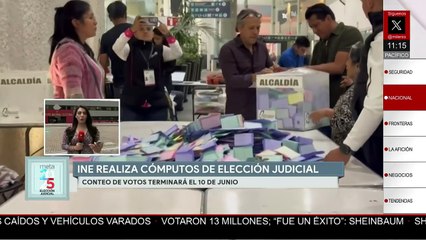 Cómputos de elección judicial terminarán el 10 de junio, informa INE