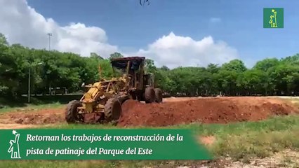 Retornan los trabajos de reconstrucción de la pista de patinaje del Parque del Este