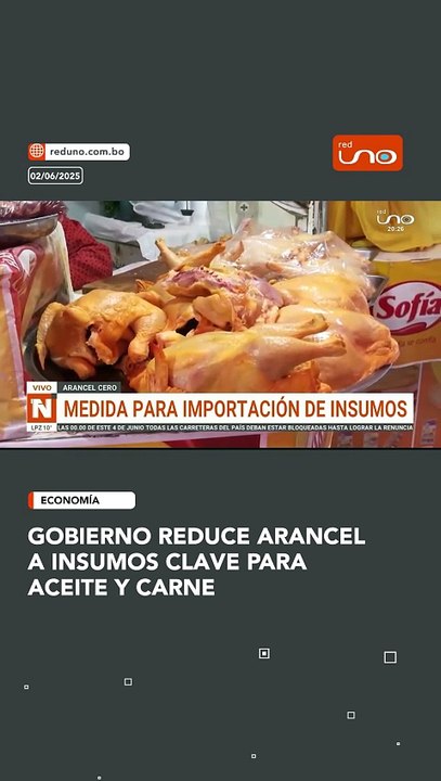 Gobierno reduce arancel a insumos clave para aceite y carne
