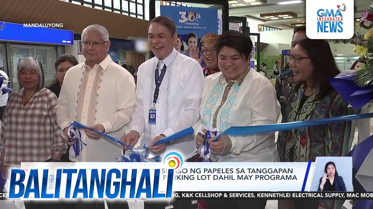 Mga OFW na nag-aasikaso sa papeles sa tanggapan ng DMW, pinapila sa parking lot dahil may programa sa main lobby | Balitanghali