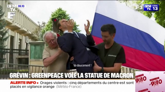 Pour dénoncer un double discours : Greenpeace s'explique après le vol de la statue d'Emmanuel Macron au musée Grévin
