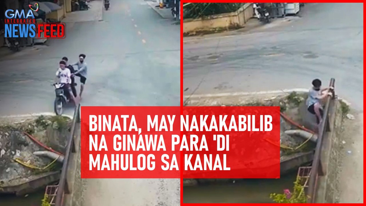 Binata, may nakakabilib na ginawa para 'di mahulog sa kanal | GMA Integrated Newsfeed
