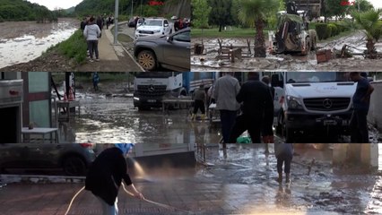 Trabzon'da selin izleri siliniyor, kayıp kişi aranıyor