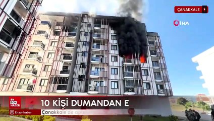 Çanakkale’de bir sitede çıkan yangın
