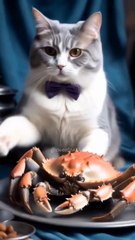 🦀 #cat #catfunny #catvideos #catlover #catlife #catshorts #viralshort #cateating