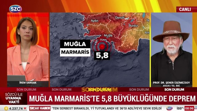 Prof.Dr. Şener Üşümezsoy, Marmaris açıklarındaki deprem hakkında konuştu