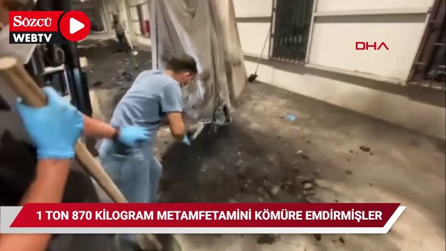 Kömüre emdirilmiş, 1 ton 870 kilogram metamfetamin ele geçirildi
