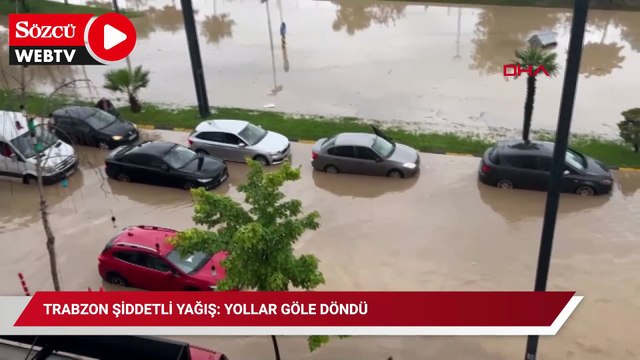 Trabzon şiddetli yağış: Yollar göle döndü, sürücüler ilerlemekte güçlük çekti