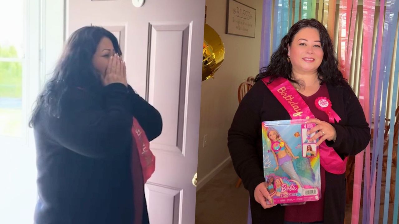 Una hija «cura el niño interior» de su madre sorprendiéndola con un cumpleaños infantil y la sustitución de una Barbie