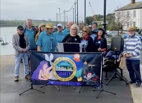 The Applecorers shanty band welcomed the new bishop to Appledore (Joe Bulmer, Tindle Newspapers)