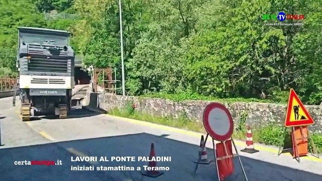 LAVORI AL PONTE PALADINI  IN PROVINCIA DI TERAMO INIZIATI QUESTA MATTINA