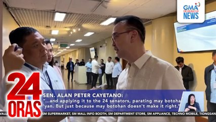 Sen. Alan Peter Cayetano, nagbabala sa paggamit ng botohan para pigilan ang proseso ng impeachment | 24 Oras