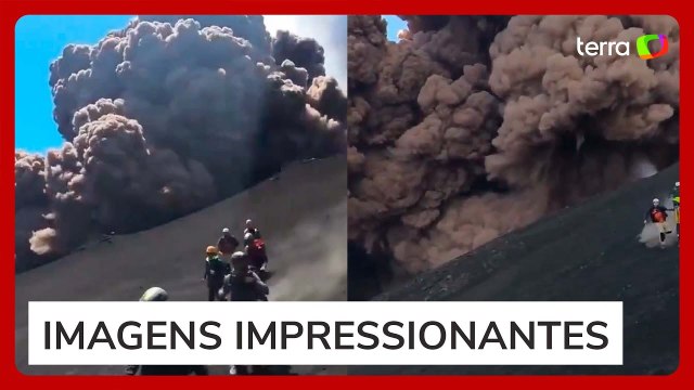 Novo vídeo mostra fuga de turistas após erupção do vulcão Etna, na Itália