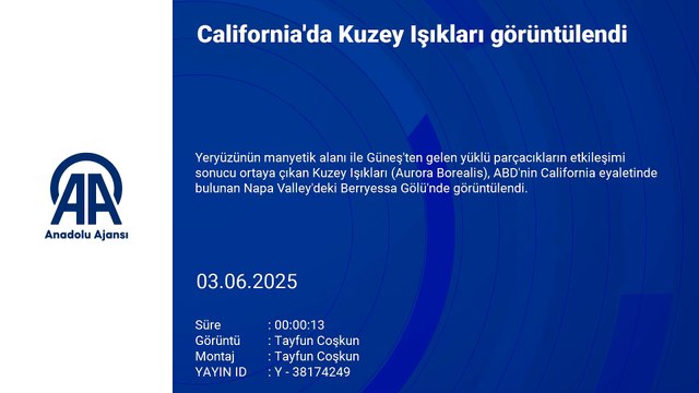 California’da sürpriz! Kuzey ışıkları Berryessa Gölü’nü aydınlattı