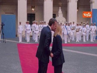 Meloni riceve Presidente francese Macron a Palazzo Chigi