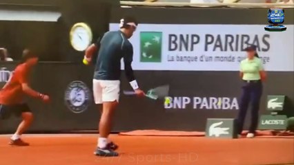 Shocking moment tennis star Musetti BOOTS ball at female line judge’s chest sparking fan fury at French Open