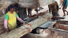 Quick Process of Slicing 2x20 Boards with a Sawmill for the House