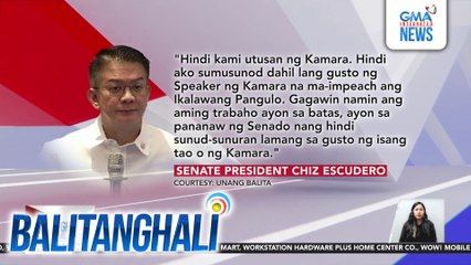 Senate President Escudero - Hindi ako takot kay VP Duterte, kailanman ay hindi ako nagpasya base sa takot | Balitanghali