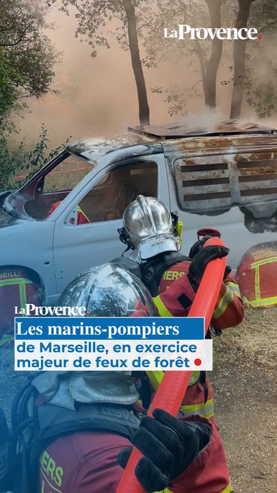 Les marins-pompiers de Marseille, en exercice majeur feu de forêt dans le secteur de Sormiou.