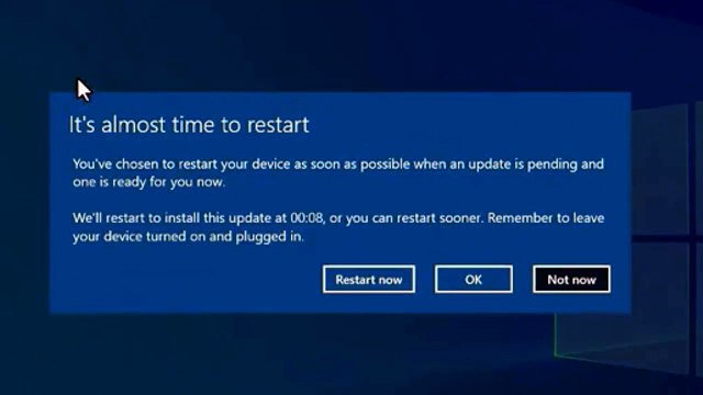 How do I turn off almost time to restart on Windows 10