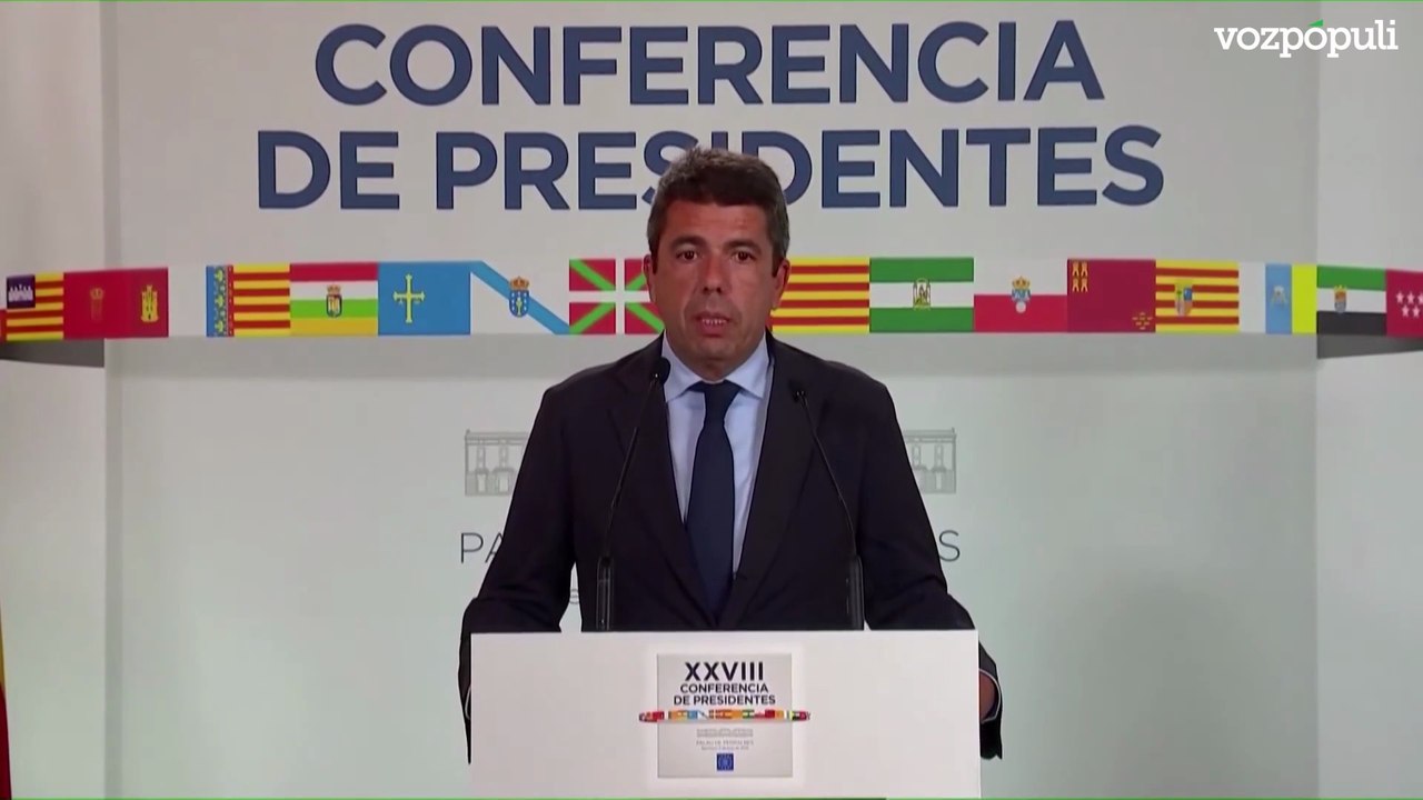 Mazón: "Es inmoral que el Gobierno no elimine cualquier tasa con intereses por la DANA"