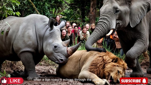Most Dangerous Lion Attacks & Fights | Lions vs Rhino & Wildebeest | Fearless Women in the Wild Jungle