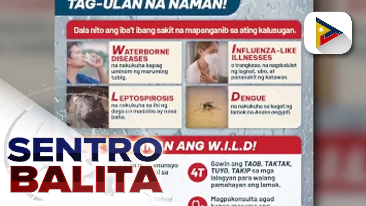 DOH, pinag-iingat ang publiko sa mga sakit na nakukuha tuwing tag-ulan