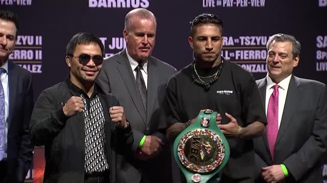 Poids welters - Le face-à-face tout en sourire entre Pacquiao et Barrios